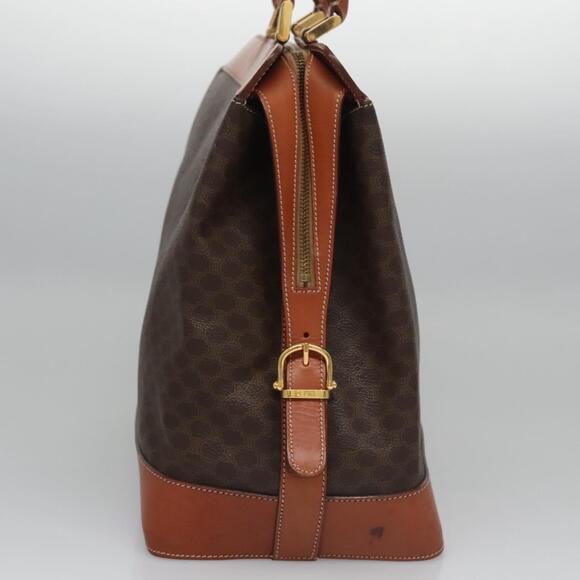 CELINE Macadam Canvas Hand Bag Pvc Leather Brown - Picture 4 of 13